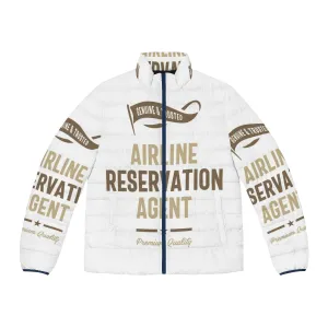 Airline Reservation Agent Puffer Jacket with Profession Typography