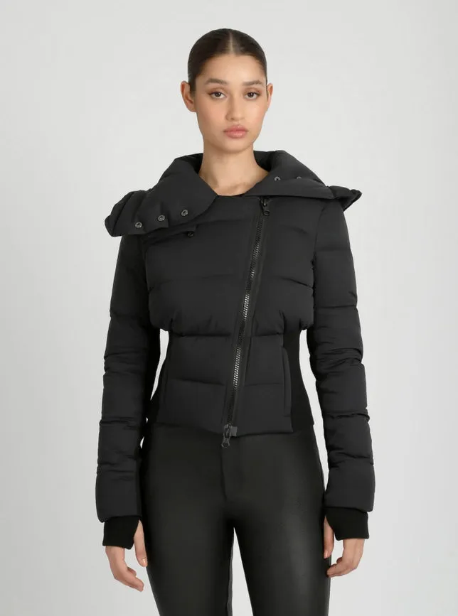 Asymmetrical Puffer Jacket Black
