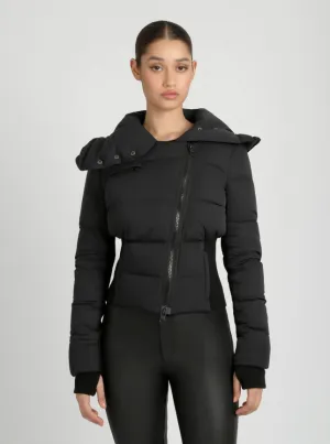 Asymmetrical Puffer Jacket Black