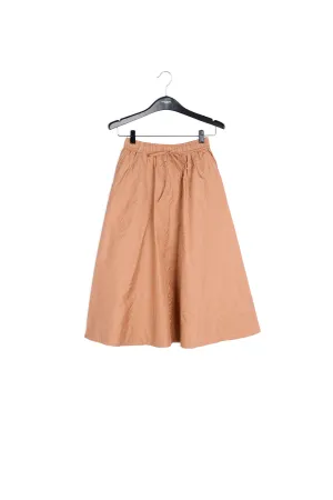 Brown jacquard a-line skirt