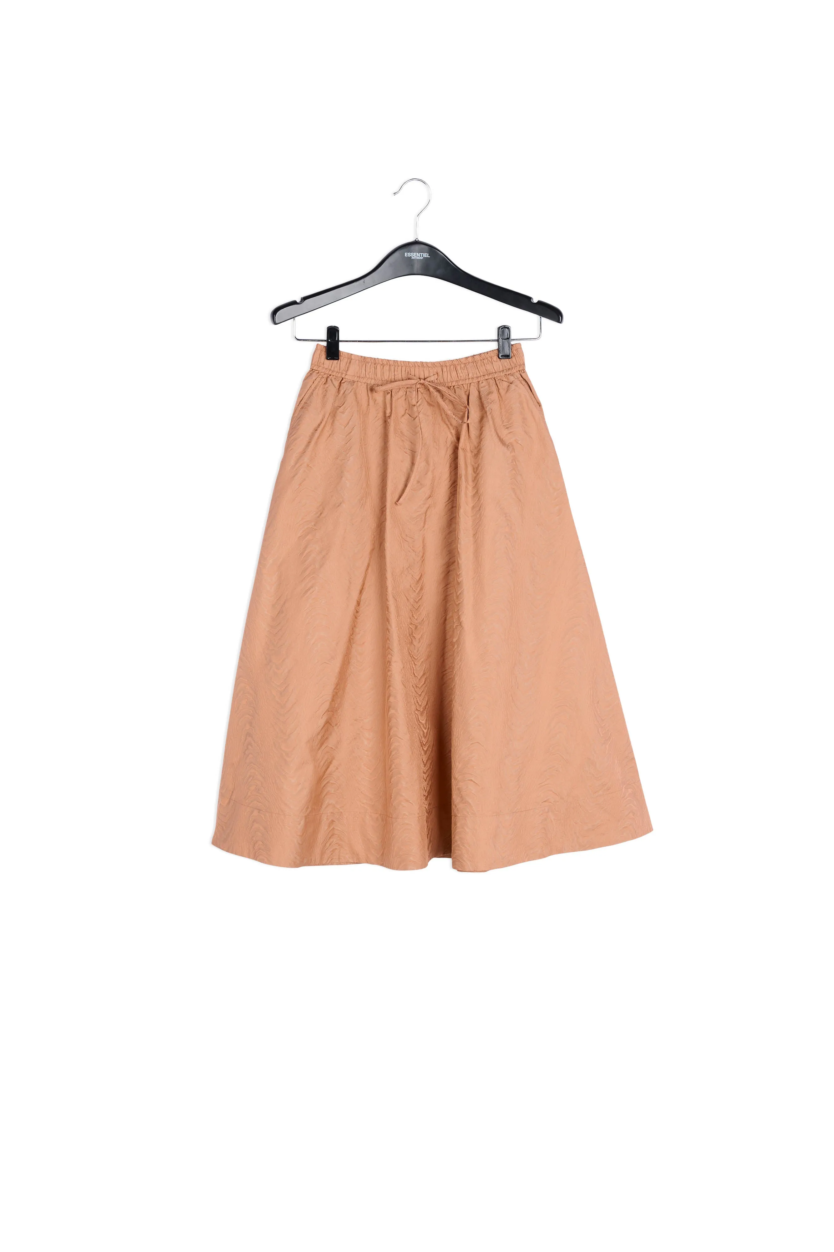 Brown jacquard a-line skirt