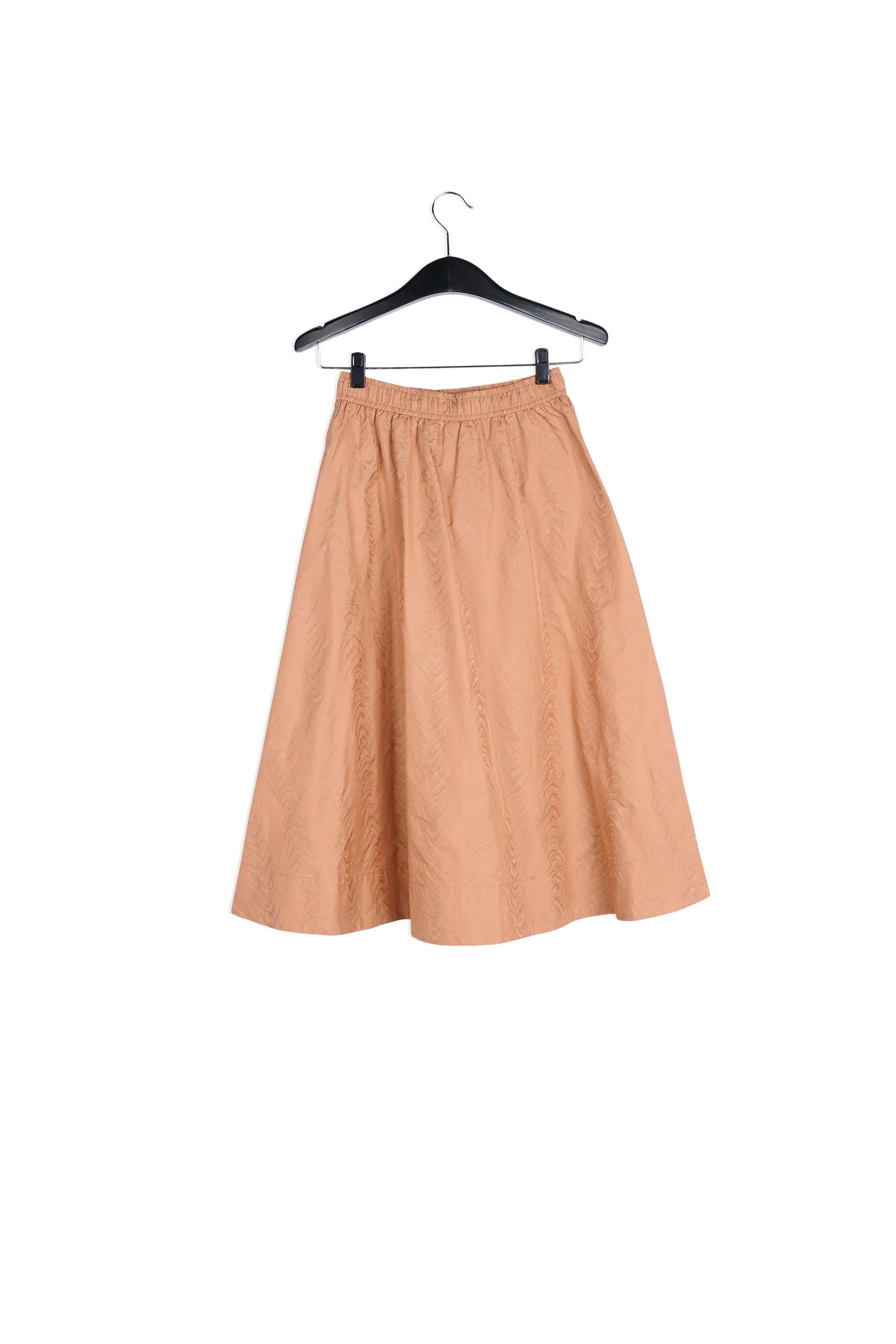 Brown jacquard a-line skirt