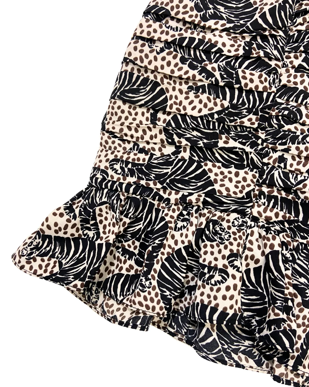 Brown Ruffle Mini Skirt