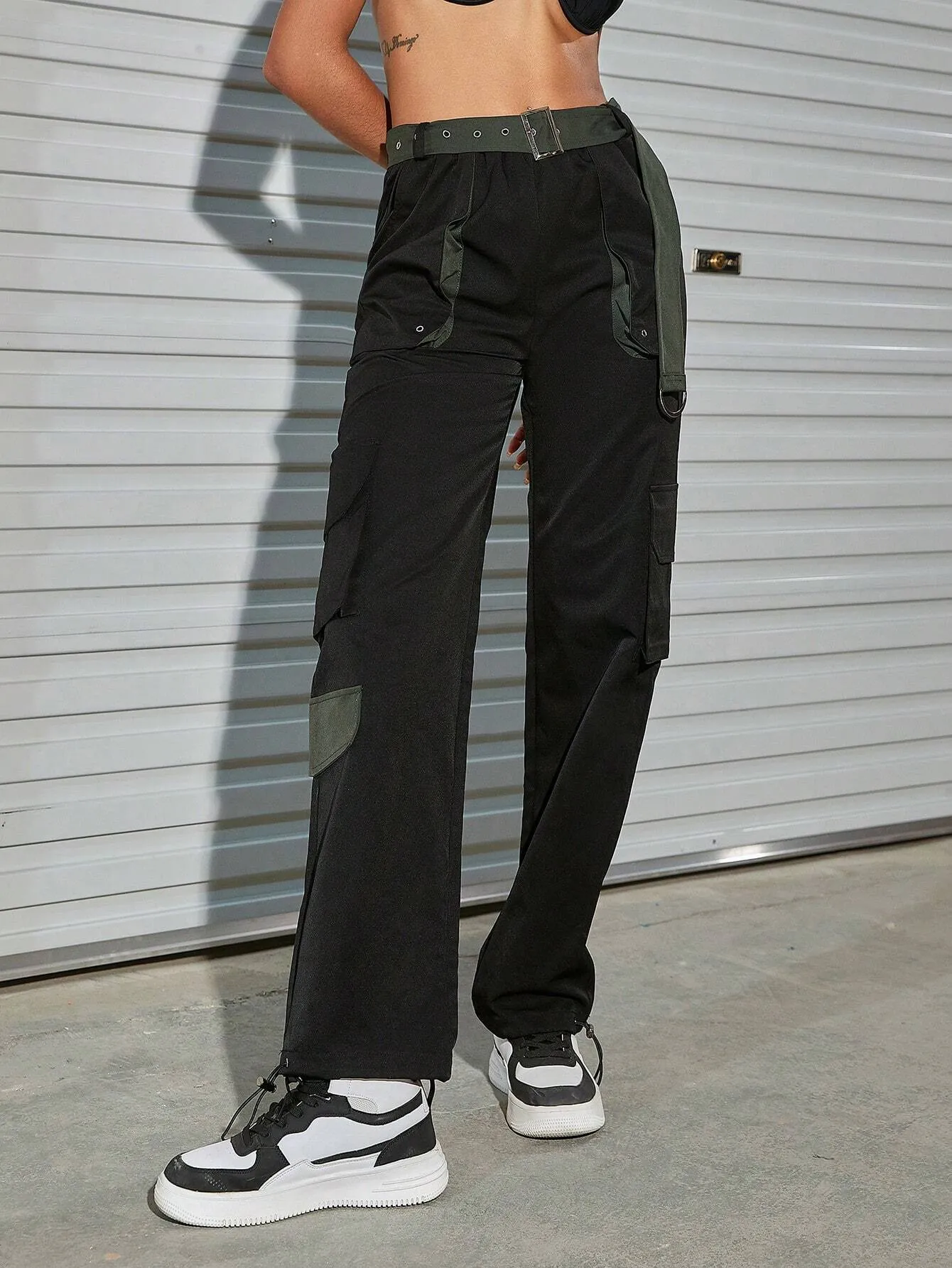 Casual Cargo Pants With Belt