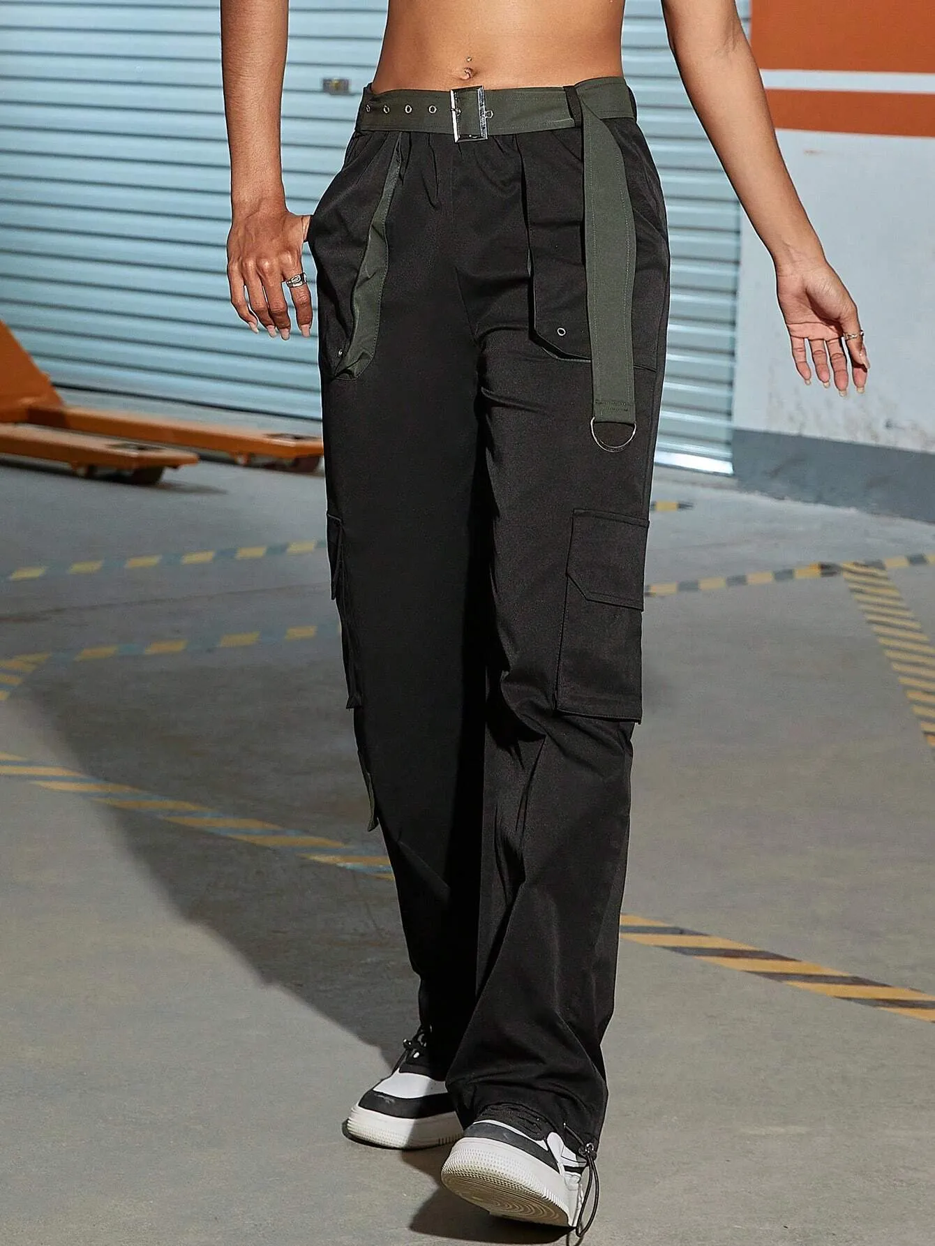 Casual Cargo Pants With Belt