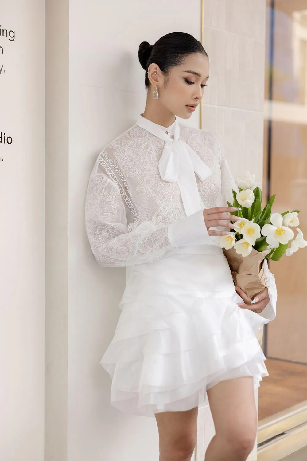 Chana A-line Ruffle Layer Organza Mini Skirt