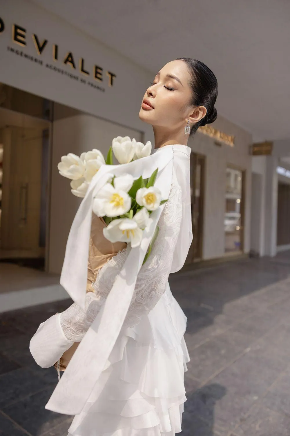 Chana A-line Ruffle Layer Organza Mini Skirt