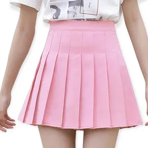 Chic Pink Pleated Mini Skirt