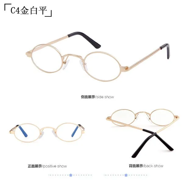 Clear Color Lenses Small Oval Sunglasses