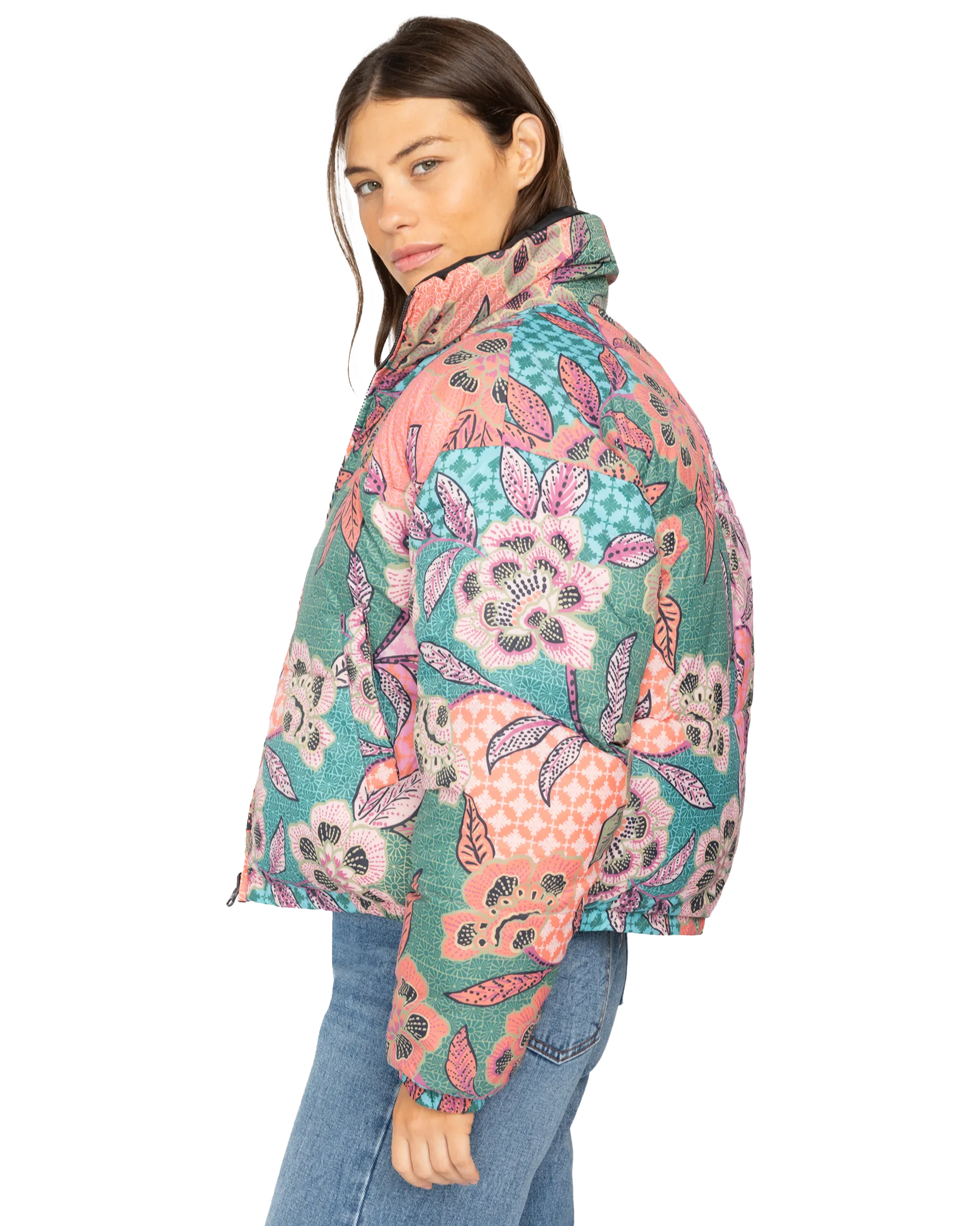 Cozy Puffer Jacket in Black Sands