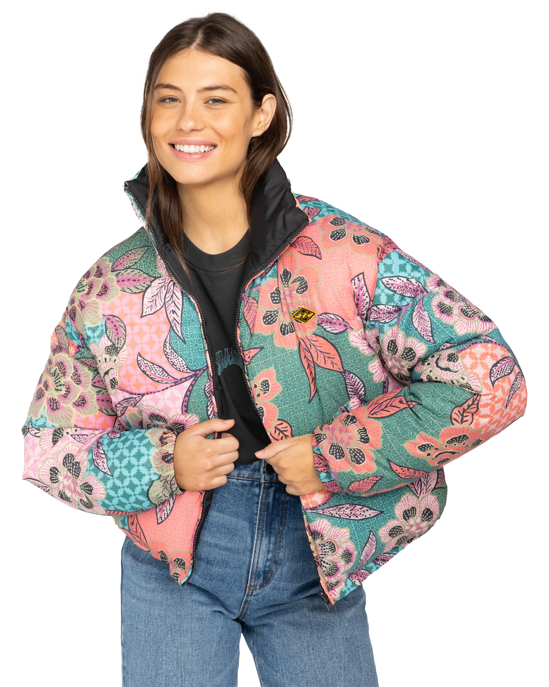 Cozy Puffer Jacket in Black Sands