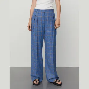 DAY Birger ét Mikkelsen Classic Summertime Check Pants Lapis Blue