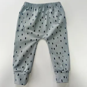 Eddie & Bee organic cotton leggings in Blue/ Grey fleck print .