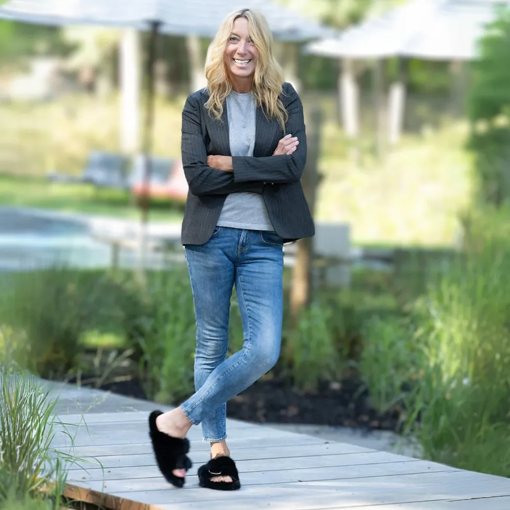 Hearts On Elbow Pinstripe Blazer - Charcoal
