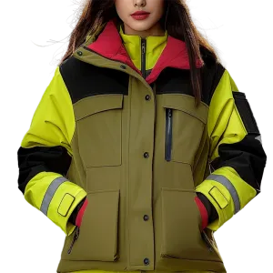 High Visibility Safety Jacket Womens Reflective Work Parka