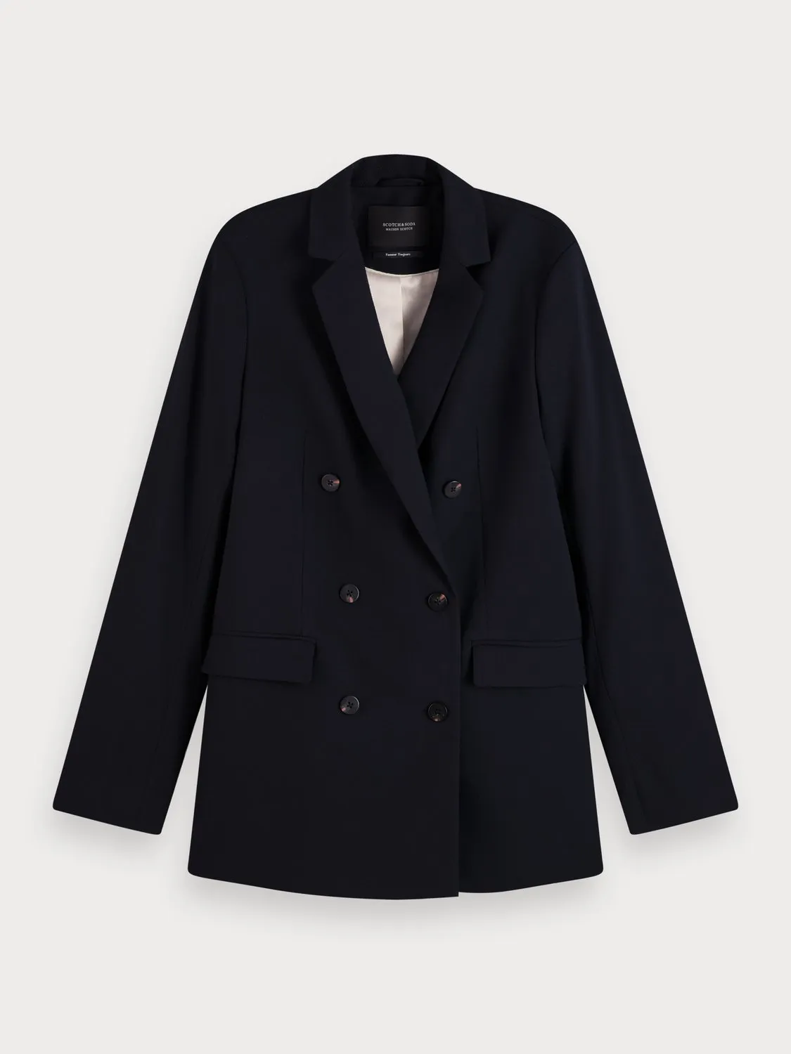 Long double-breasted blazer in Night