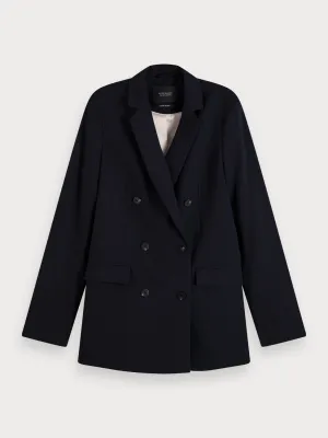 Long double-breasted blazer in Night
