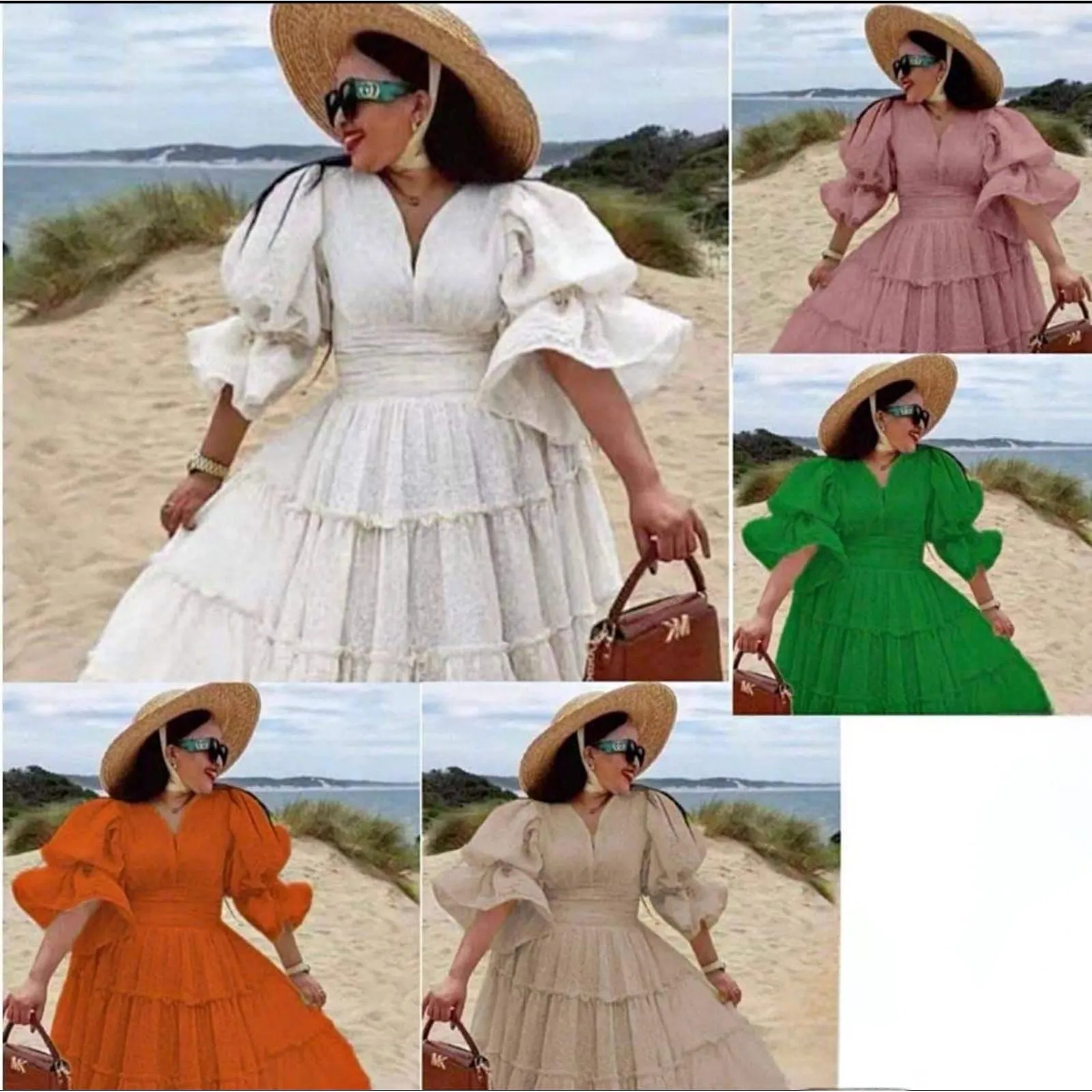 Maxi V-Neck Elegant Dress.