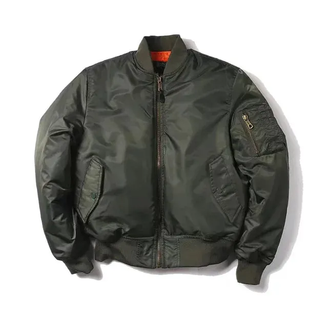 Men's Casual Zip-up Bomber Jacket with Ribbed Collar and Cuffs | Ideal for Autumn/Winter
