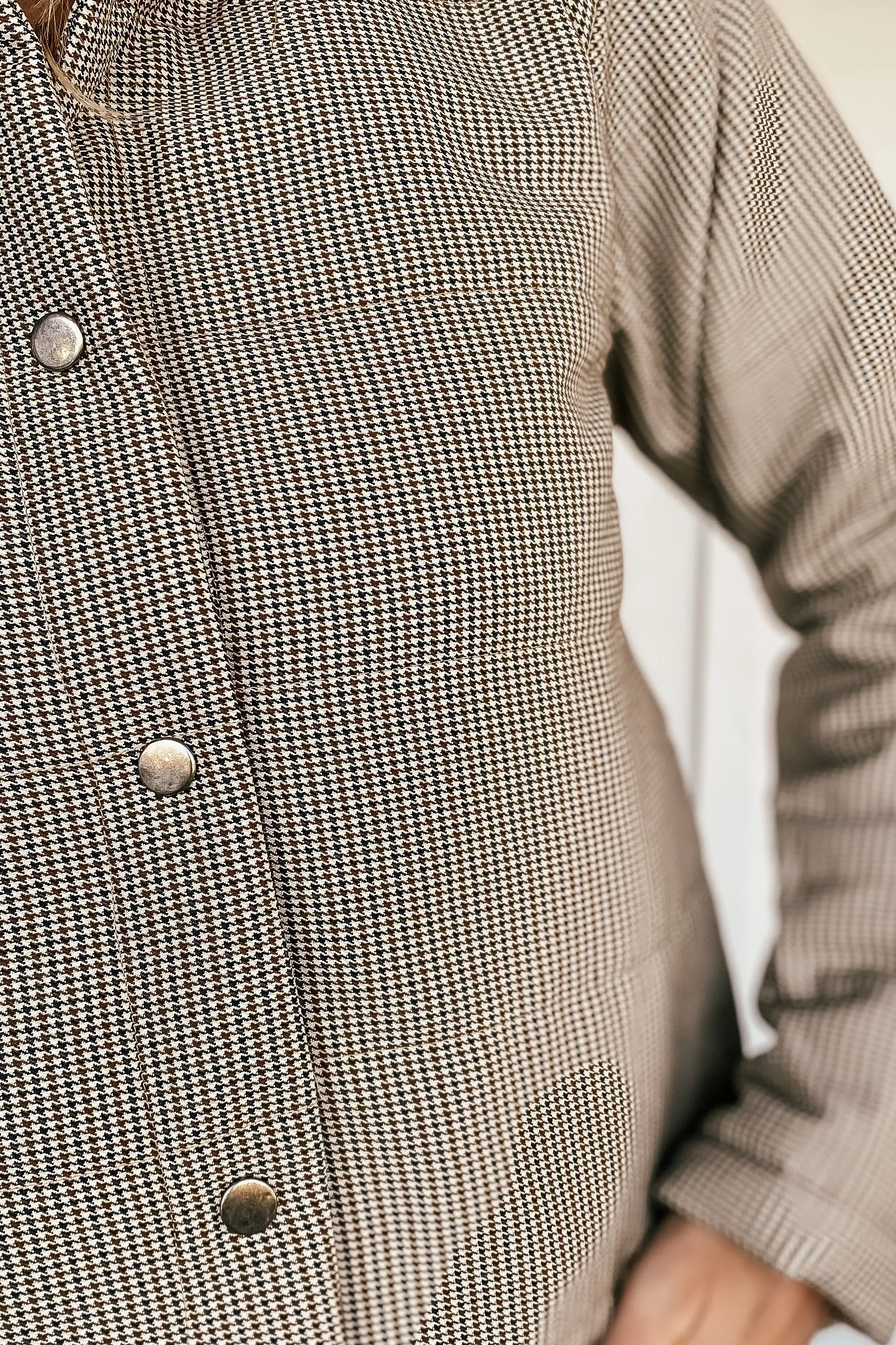 Mini Houndstooth Short Puffer Jacket