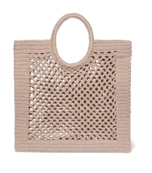 MIZELE Sunbath crocheted cotton-blend tote
