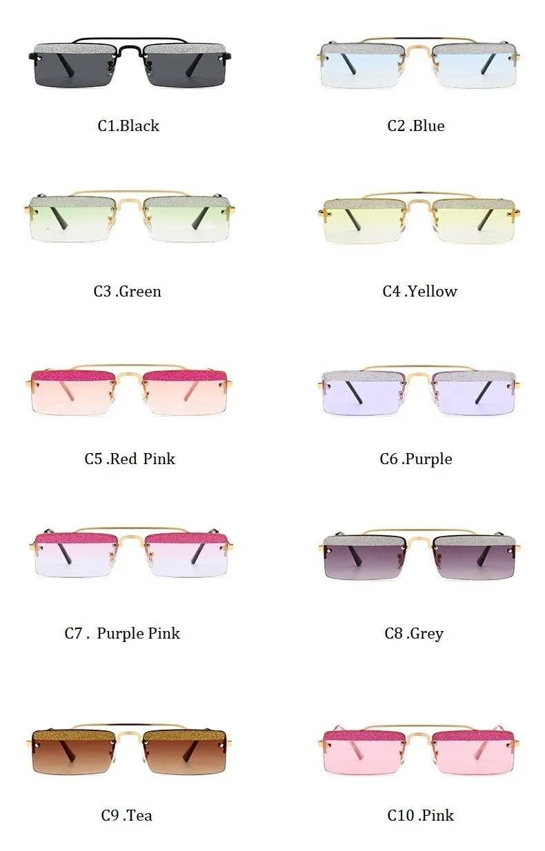 Rimless Retro Shades Small Sunglasses