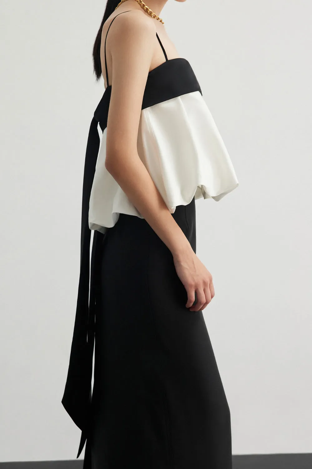 Rumi A-line High Waist Silk Ankle Length Skirt