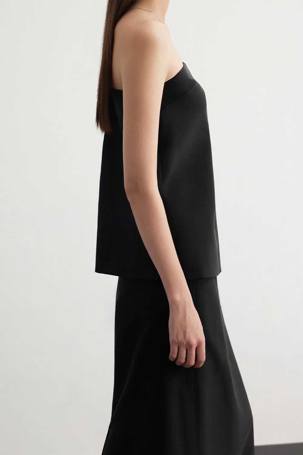 Rumi A-line High Waist Silk Ankle Length Skirt