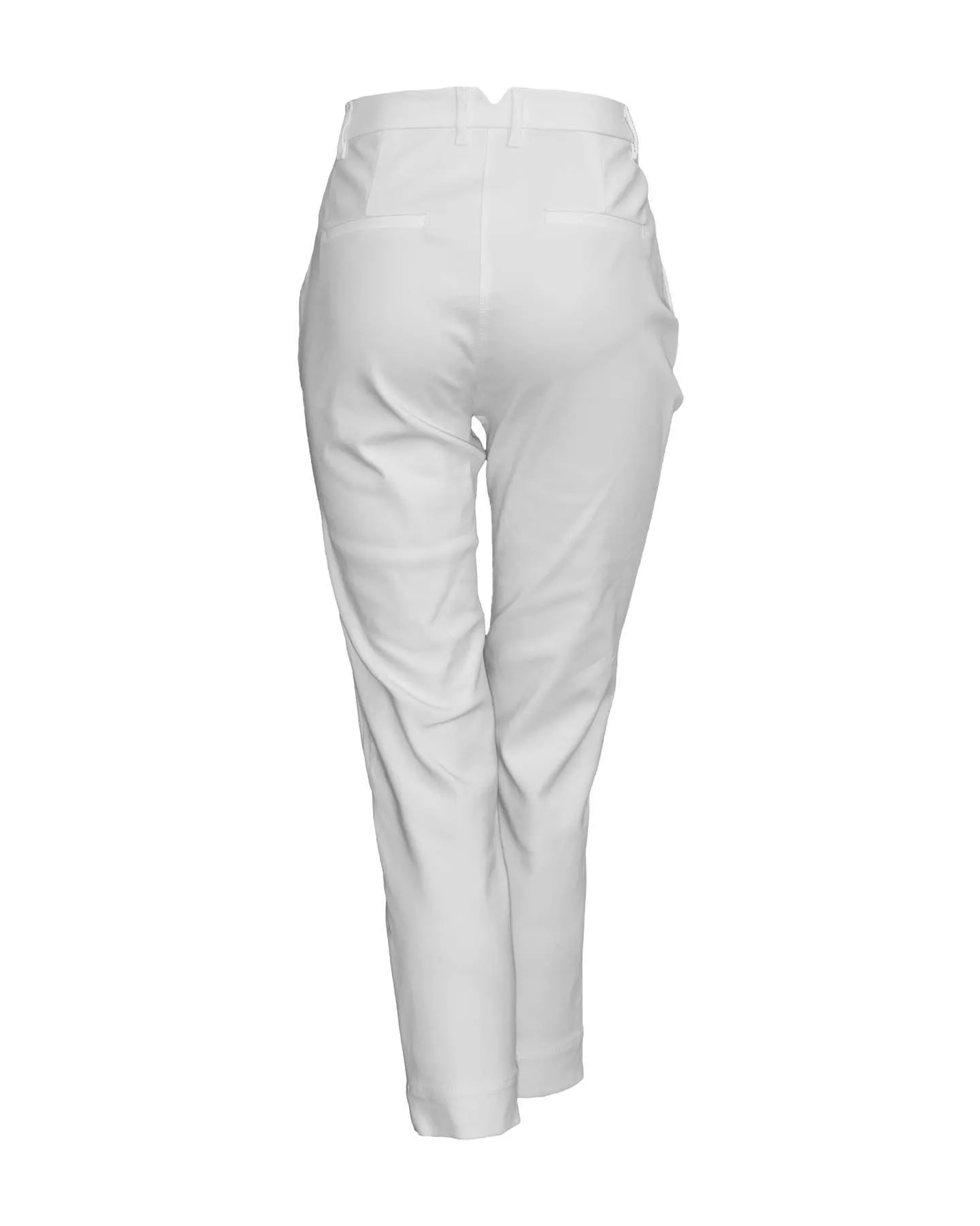 Stretch Cotton Cropped Pants Off White