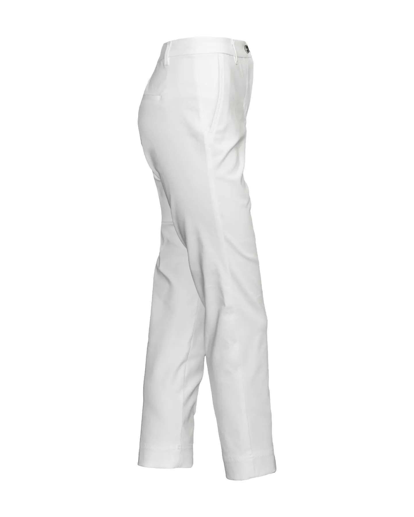 Stretch Cotton Cropped Pants Off White
