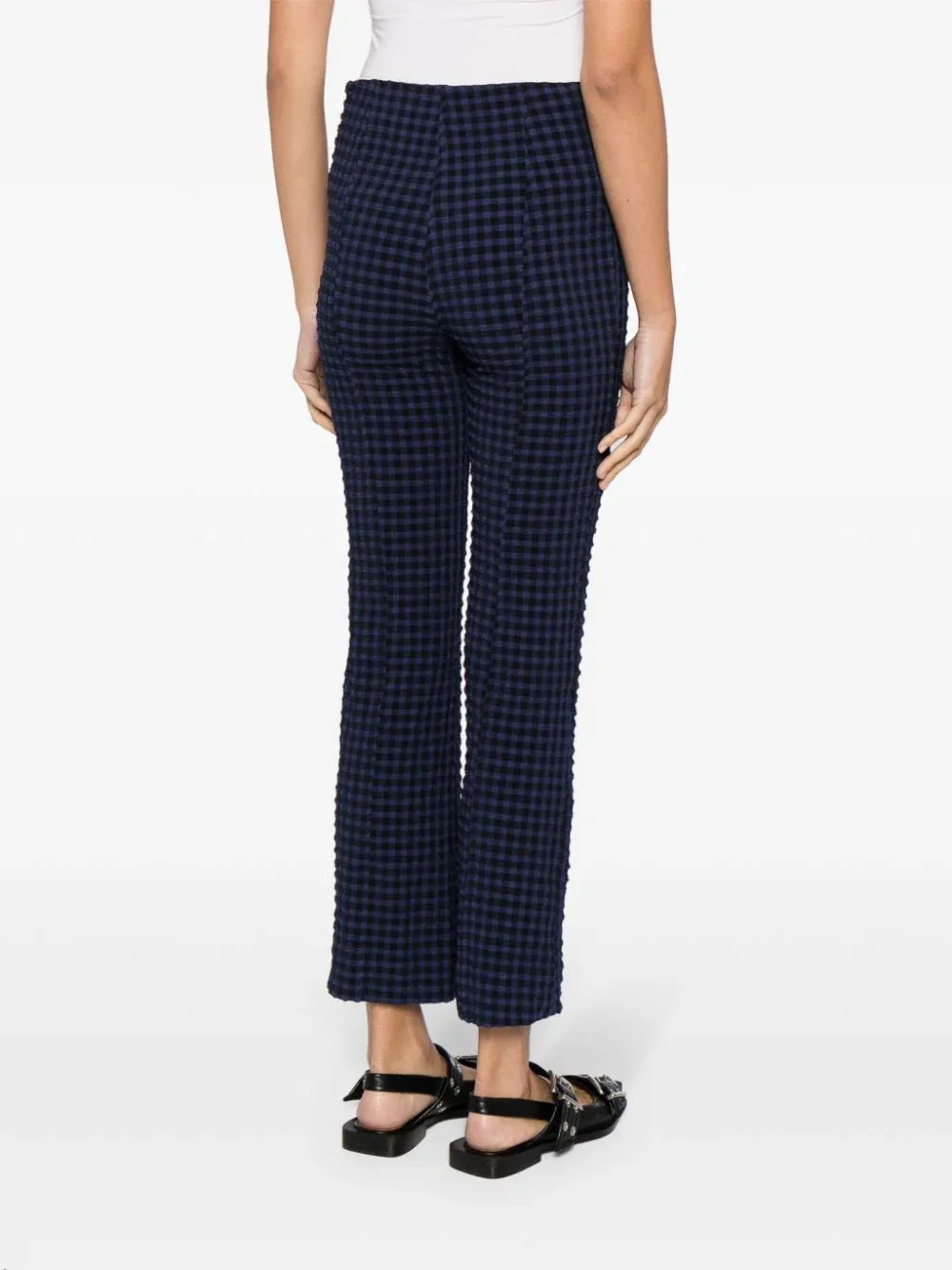 Stretch Seersucker Cropped Pants
