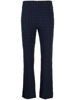 Stretch Seersucker Cropped Pants