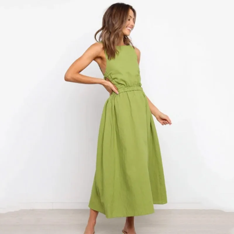 Stylemein - Open Back Maxi Dress | Low Back Maxi Dress