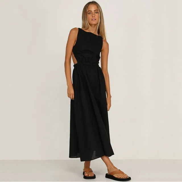 Stylemein - Open Back Maxi Dress | Low Back Maxi Dress