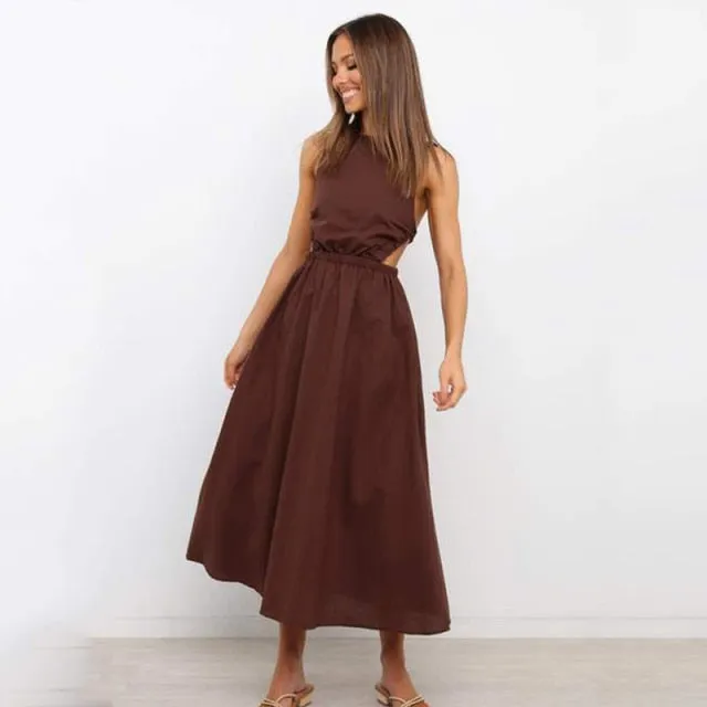 Stylemein - Open Back Maxi Dress | Low Back Maxi Dress