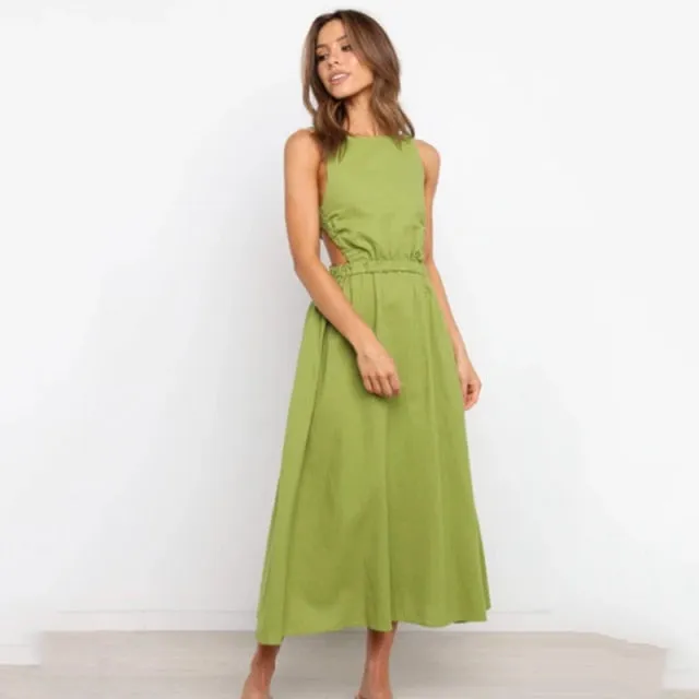 Stylemein - Open Back Maxi Dress | Low Back Maxi Dress