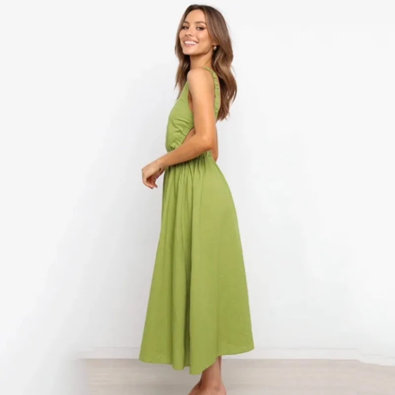 Stylemein - Open Back Maxi Dress | Low Back Maxi Dress