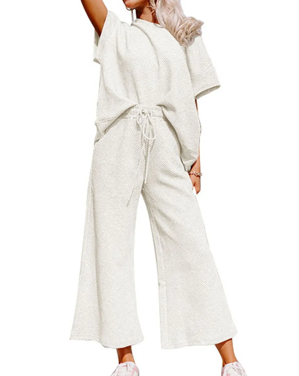 Textured Top and Pants Set