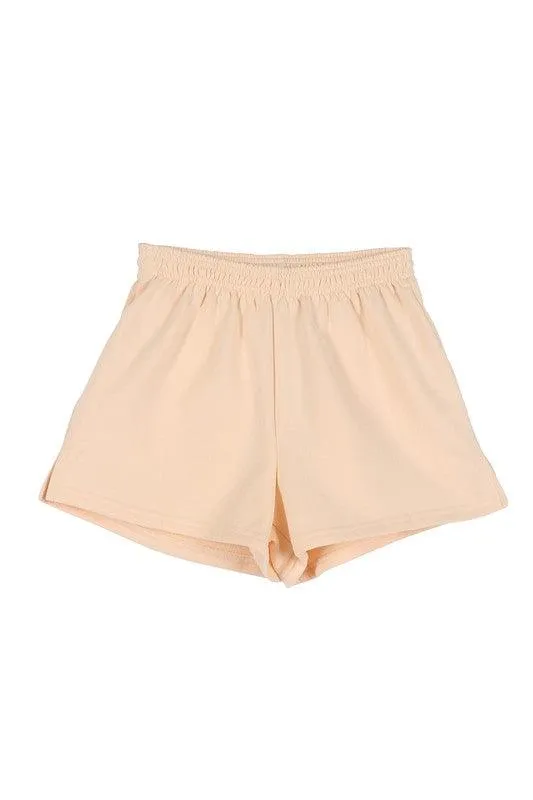 Travel Friendly Comfortable Cream Sweat Shorts