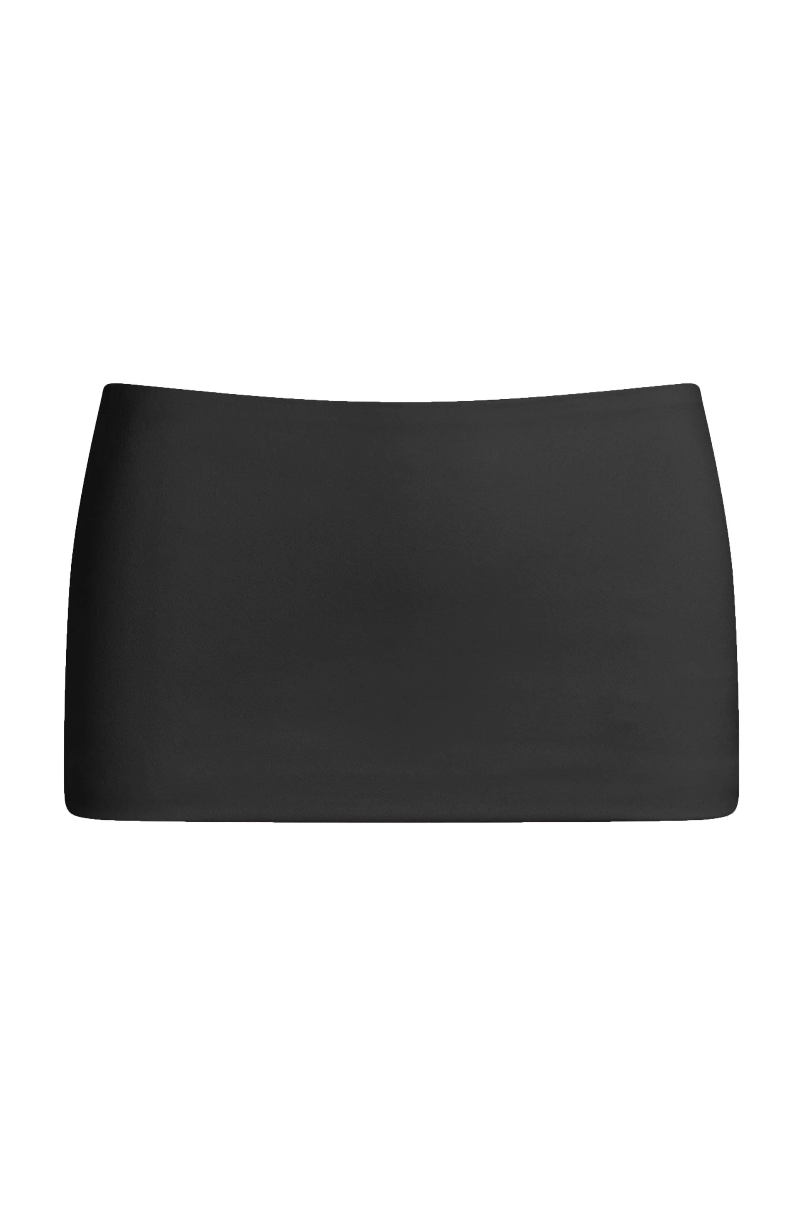 Volare Satin Micro Trendy Mini Skirt - Black