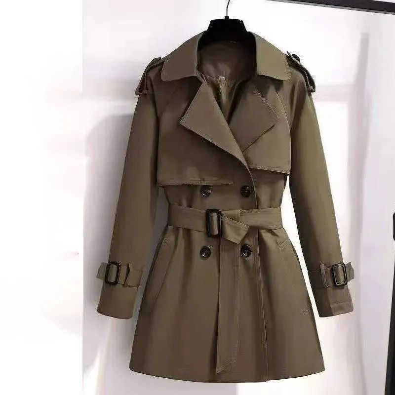 Women Vintage Elegant Clothes Trench Coat All-match Elegant Fashion Double Breasted Loose Street Short Jacket Spring Autumn New