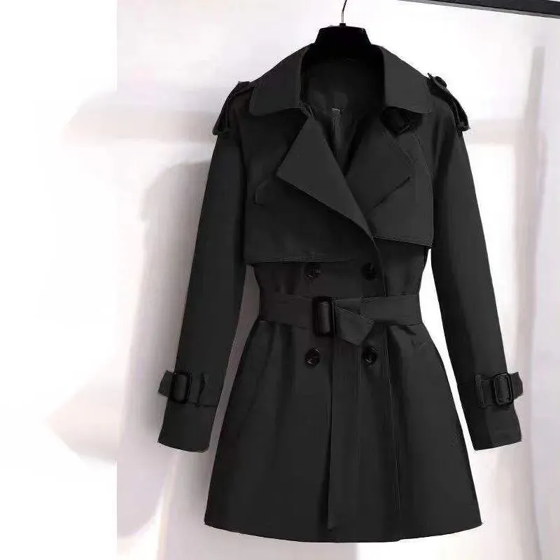 Women Vintage Elegant Clothes Trench Coat All-match Elegant Fashion Double Breasted Loose Street Short Jacket Spring Autumn New