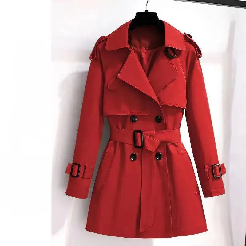 Women Vintage Elegant Clothes Trench Coat All-match Elegant Fashion Double Breasted Loose Street Short Jacket Spring Autumn New